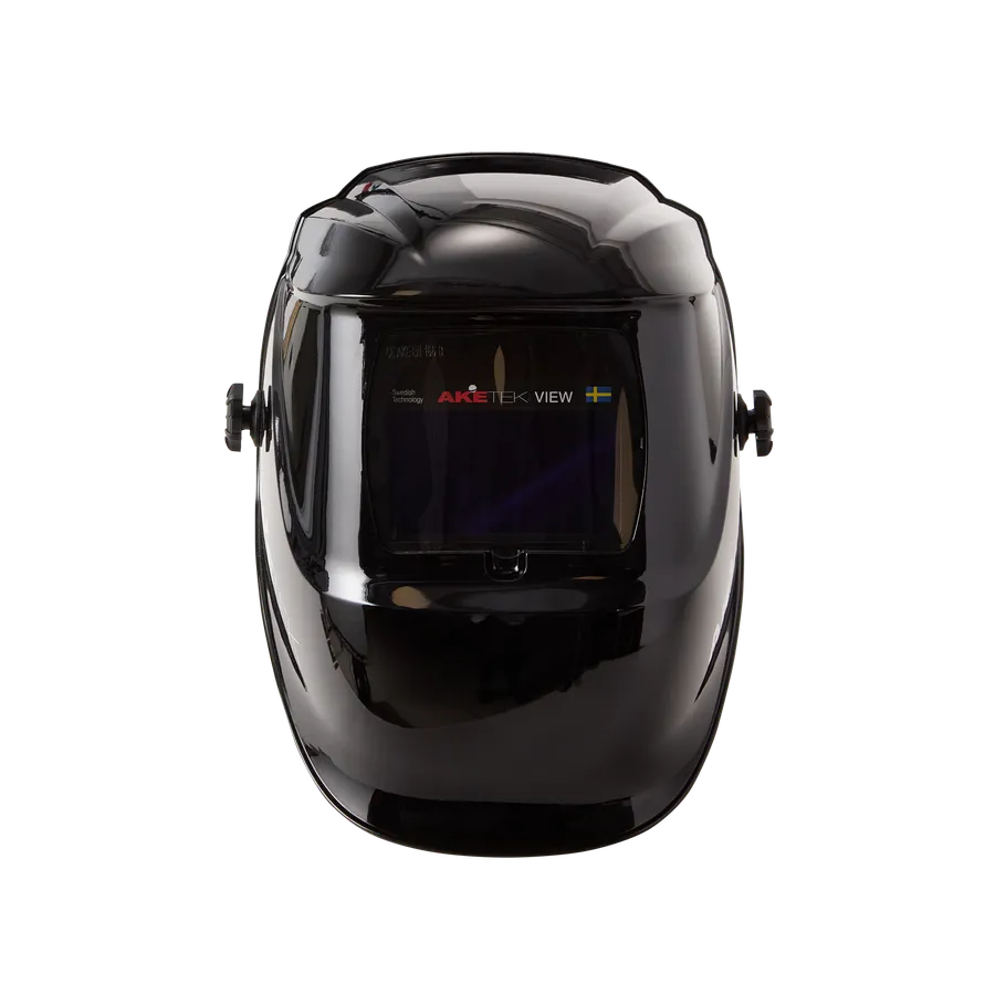 AKETEK® VIEW auto-darkening welding helmet, black, front view
