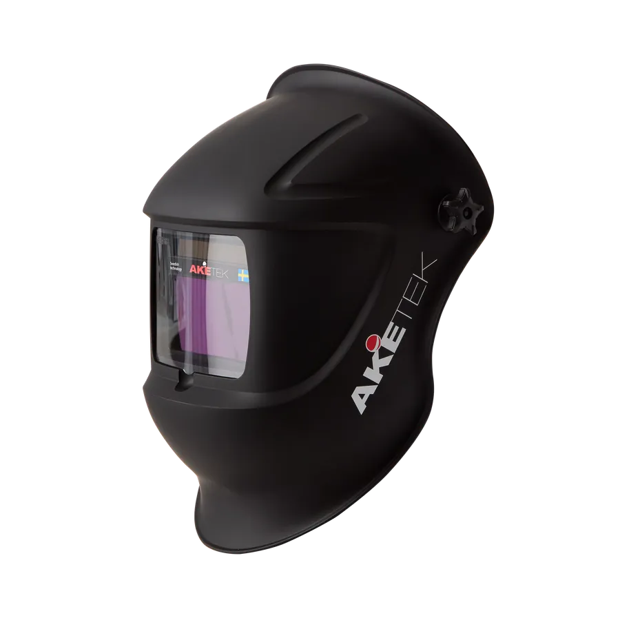 AKETEK® AUDIO welding helmet, three-quarter view